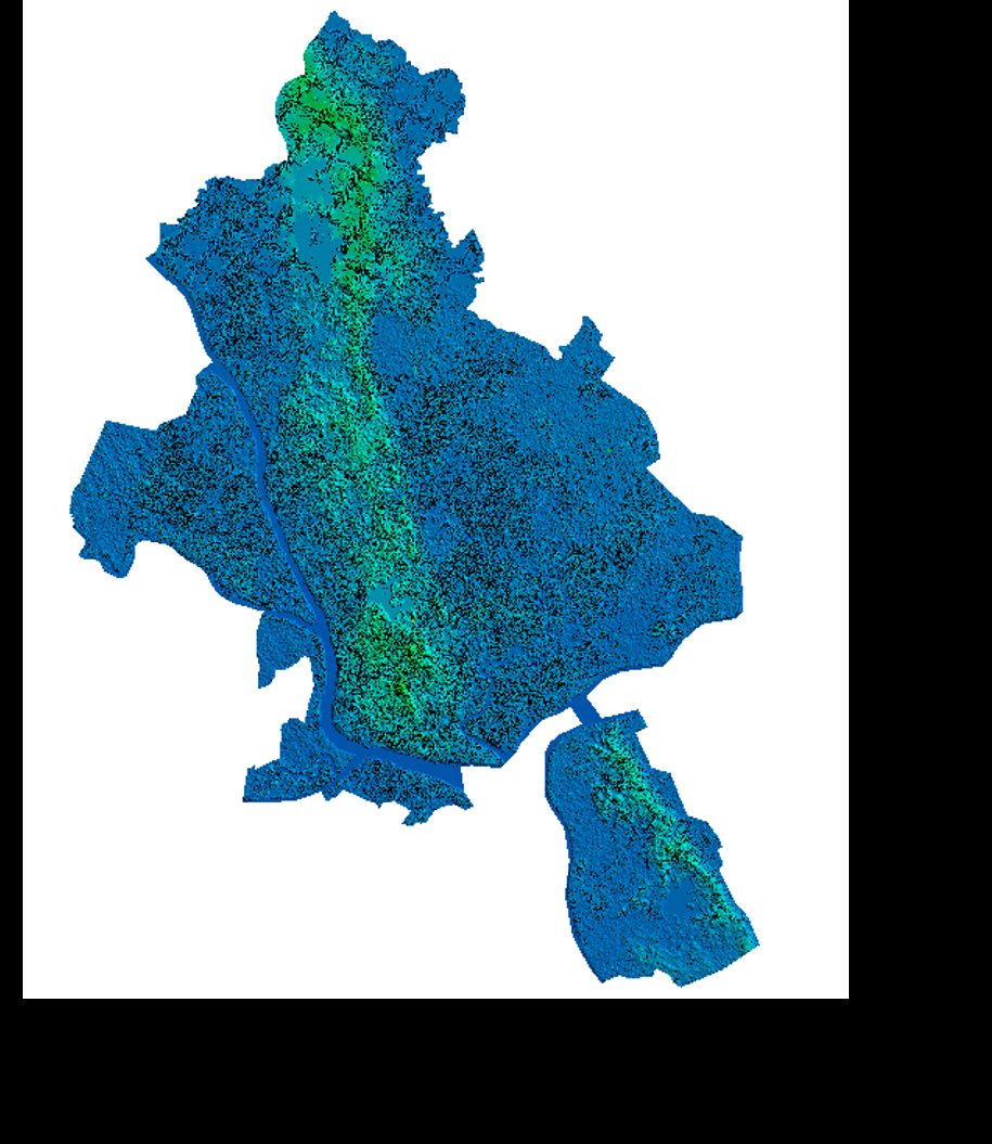 DTM + Clutter Height combined surface model — 1 m resolution